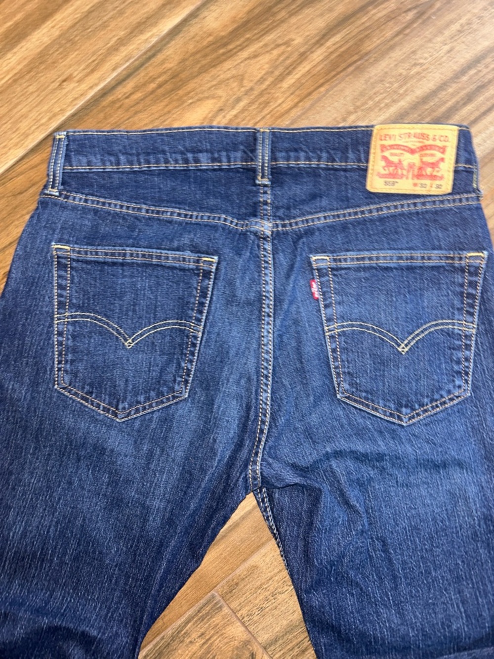 Classic Men's Dark Blue Straight-Leg Jeans W 32 L 32 - Picture 2 of 5